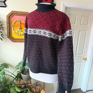 St. John's Bay Red and Black Turtleneck Sweater